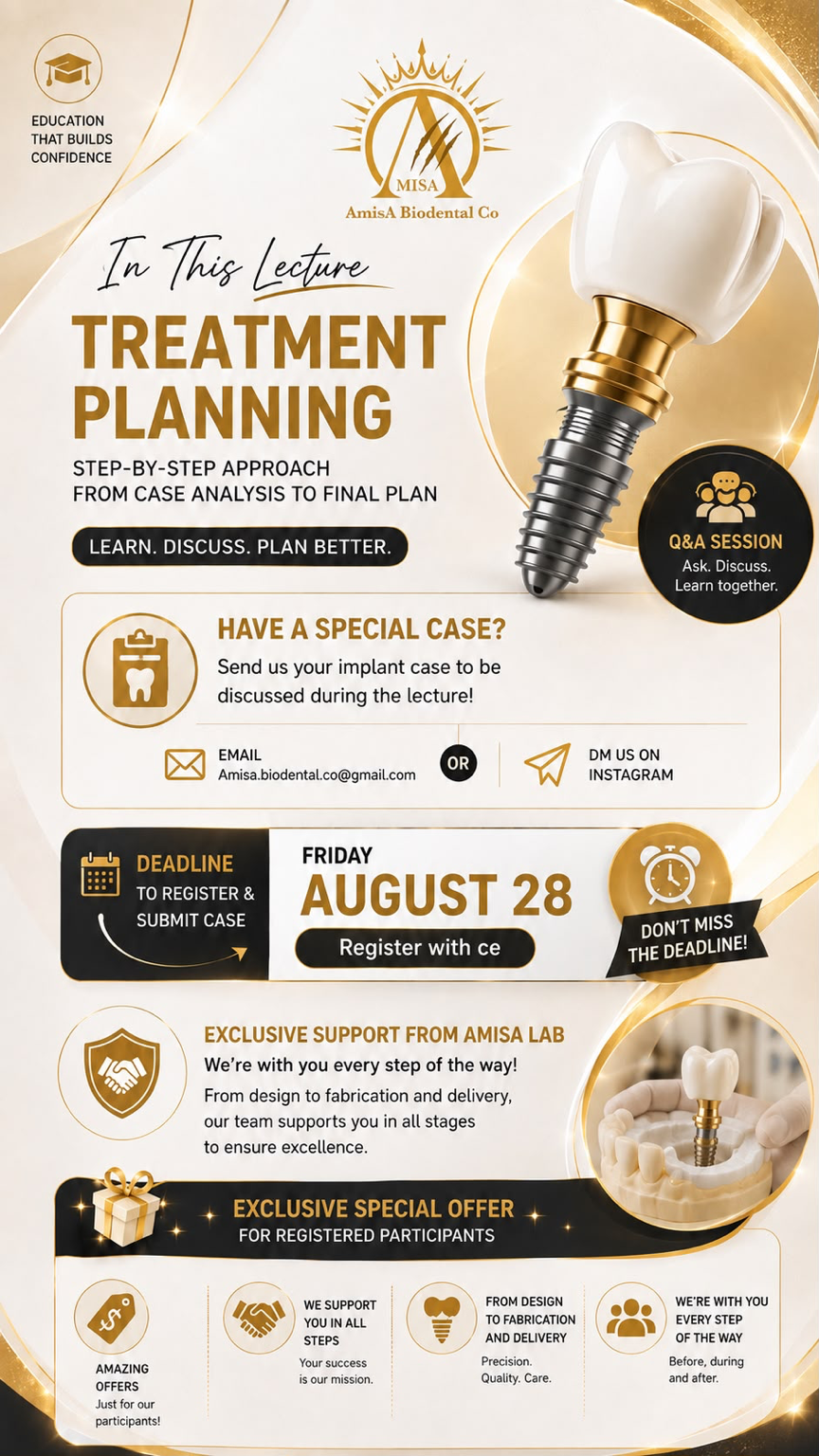 AmisA Biodental Co. — Treatment Planning lecture, step-by-step approach from case analysis to final plan
